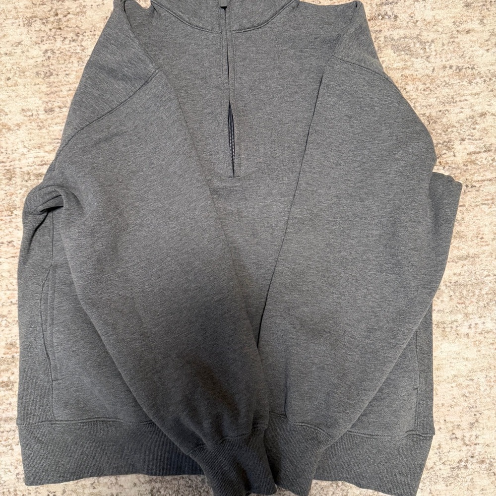 Aritzia Cozy Sweatfleece Boyfriend 1/2 Zip with pockets